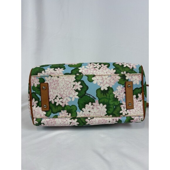 Dooney & Bourke Satchel Bag Shoulder Pink Blue Green Floral Hydrangea Print - Picture 8 of 14